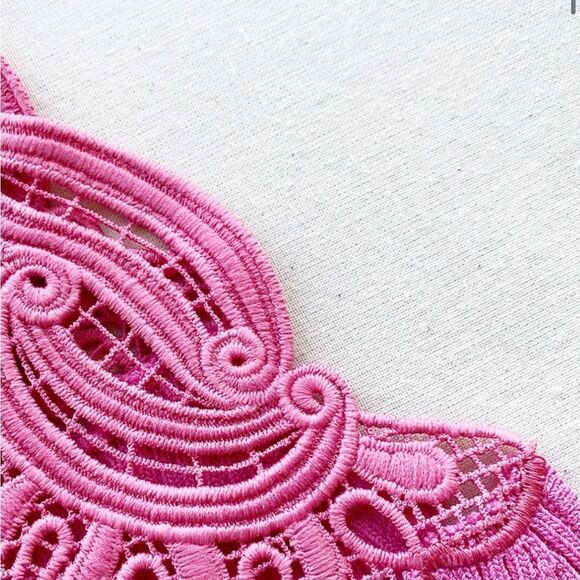 Self Portrait One Shoulder‎ Ribbed Knit Dress Pink Size Medium - Picture 8 of 15